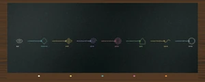 A PaintVM-rendered chalkboard diagram with eight chalk symbols connected in sequence
